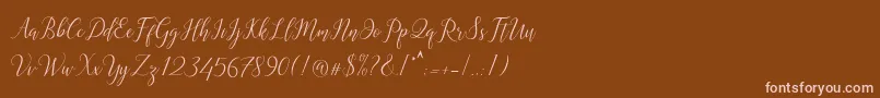Astereiska-Schriftart – Rosa Schriften auf braunem Hintergrund