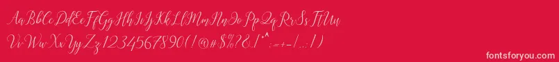 Astereiska Font – Pink Fonts on Red Background