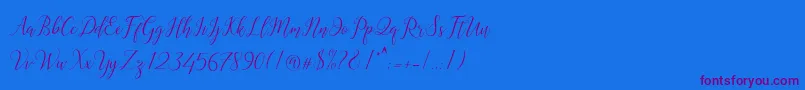 Astereiska-Schriftart – Violette Schriften auf blauem Hintergrund