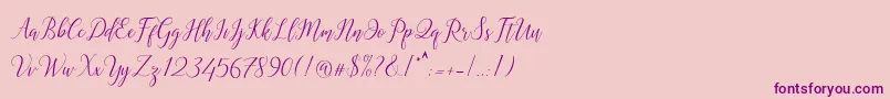 Astereiska-Schriftart – Violette Schriften auf rosa Hintergrund