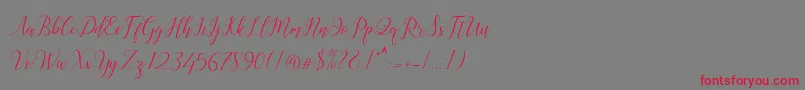 フォントAstereiska – 赤い文字の灰色の背景