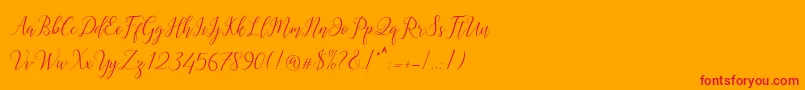 Astereiska Font – Red Fonts on Orange Background