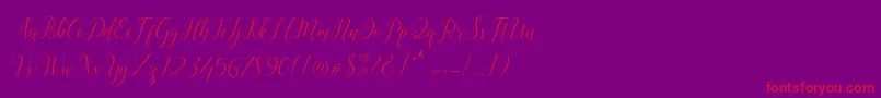 Astereiska-Schriftart – Rote Schriften auf violettem Hintergrund