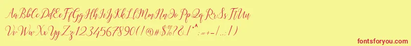 Astereiska-fontti – punaiset fontit keltaisella taustalla