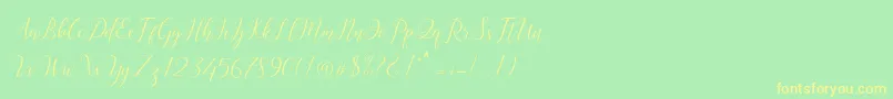 Astereiska-Schriftart – Gelbe Schriften auf grünem Hintergrund