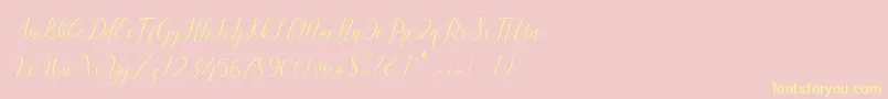 Astereiska Font – Yellow Fonts on Pink Background