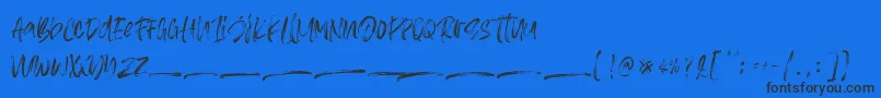 Asteriska Personal Use-Schriftart – Schwarze Schriften auf blauem Hintergrund