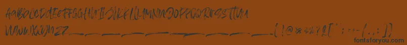 Asteriska Personal Use-Schriftart – Schwarze Schriften auf braunem Hintergrund