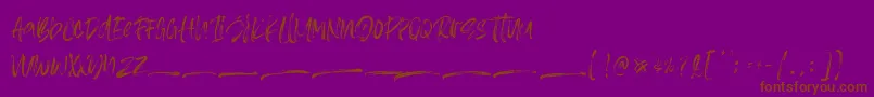 Asteriska Personal Use Font – Brown Fonts on Purple Background