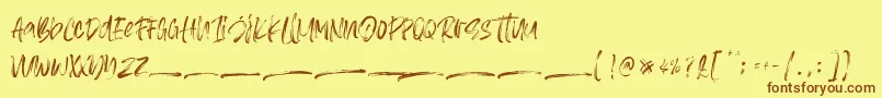 Asteriska Personal Use Font – Brown Fonts on Yellow Background