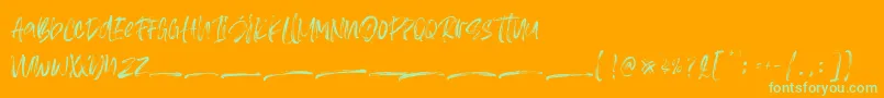 Asteriska Personal Use Font – Green Fonts on Orange Background