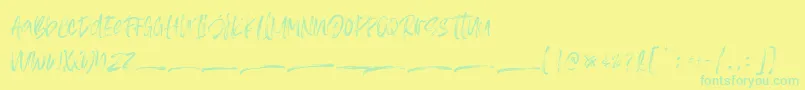 Asteriska Personal Use Font – Green Fonts on Yellow Background