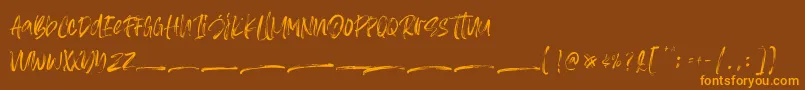 Asteriska Personal Use Font – Orange Fonts on Brown Background