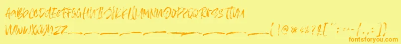 Asteriska Personal Use Font – Orange Fonts on Yellow Background
