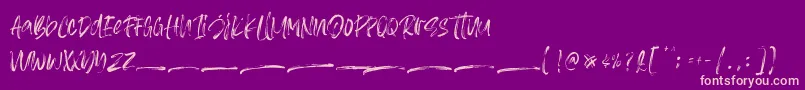 Asteriska Personal Use-Schriftart – Rosa Schriften auf violettem Hintergrund