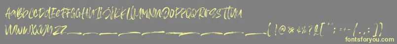 Asteriska Personal Use-Schriftart – Gelbe Schriften auf grauem Hintergrund