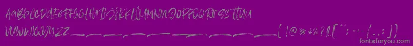 Asteriska Personal Use-Schriftart – Graue Schriften auf violettem Hintergrund