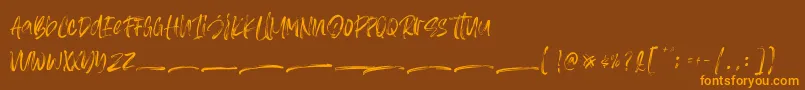 Asteriska Personal Use-Schriftart – Orangefarbene Schriften auf braunem Hintergrund