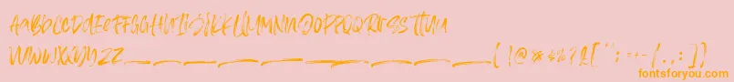 Asteriska Personal Use-Schriftart – Orangefarbene Schriften auf rosa Hintergrund