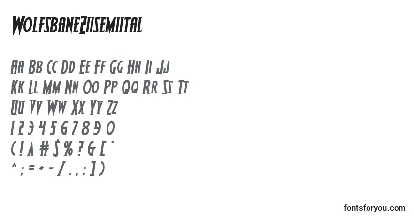 Шрифт Wolfsbane2iisemiital – алфавит, цифры, специальные символы