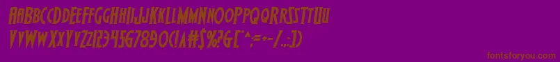 Weitere Informationen zur Wolfsbane2iisemiital-Schriftart Wolfsbane2iisemiital-Schriftart – Braune Schriften auf violettem Hintergrund