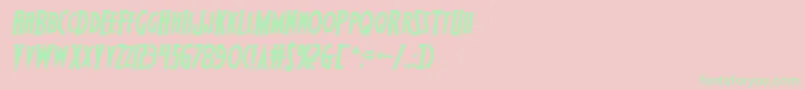 Wolfsbane2iisemiital-Schriftart – Grüne Schriften auf rosa Hintergrund
