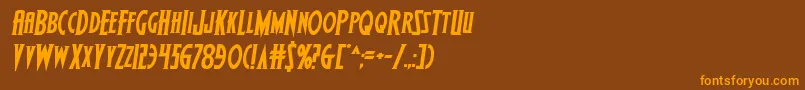 Wolfsbane2iisemiital-Schriftart – Orangefarbene Schriften auf braunem Hintergrund