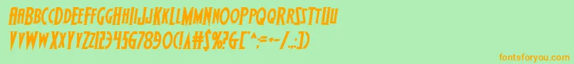 Wolfsbane2iisemiital-Schriftart – Orangefarbene Schriften auf grünem Hintergrund