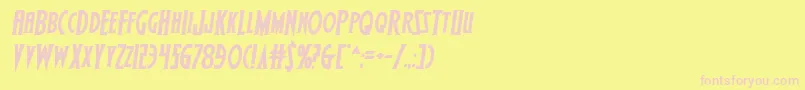 Wolfsbane2iisemiital-Schriftart – Rosa Schriften auf gelbem Hintergrund
