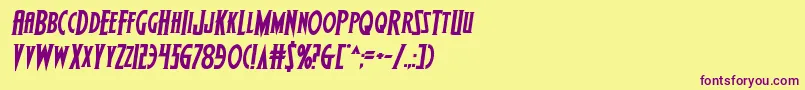 Wolfsbane2iisemiital Font – Purple Fonts on Yellow Background