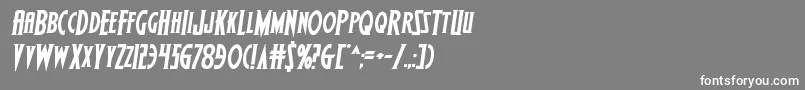 Wolfsbane2iisemiital-Schriftart – Weiße Schriften auf grauem Hintergrund