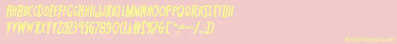 Weitere Informationen zur Wolfsbane2iisemiital-Schriftart Wolfsbane2iisemiital-Schriftart – Gelbe Schriften auf rosa Hintergrund
