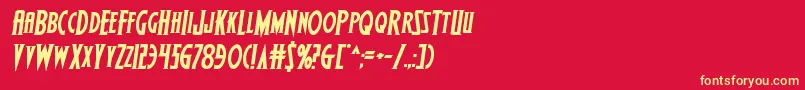 Wolfsbane2iisemiital Font – Yellow Fonts on Red Background