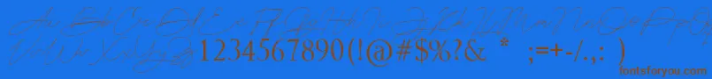 Astina Font – Brown Fonts on Blue Background