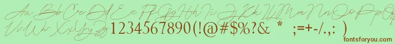 Astina Font – Brown Fonts on Green Background