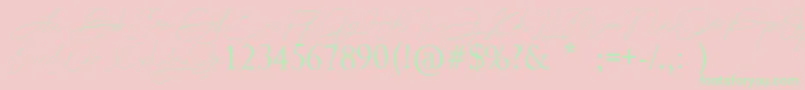 Astina Font – Green Fonts on Pink Background