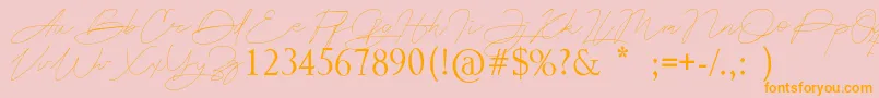 Astina Font – Orange Fonts on Pink Background