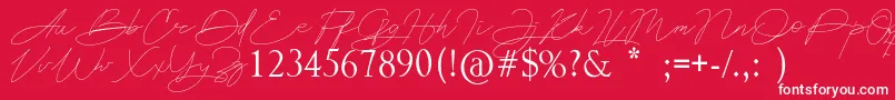 フォントAstina – 赤い背景に白い文字