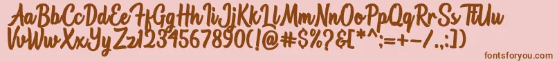 Astonia Font – Brown Fonts on Pink Background