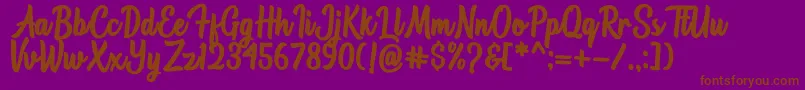 Astonia Font – Brown Fonts on Purple Background