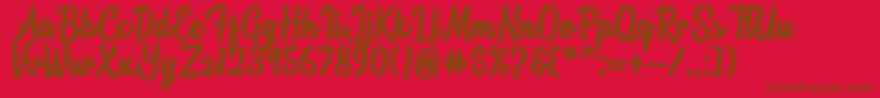 Astonia Font – Brown Fonts on Red Background