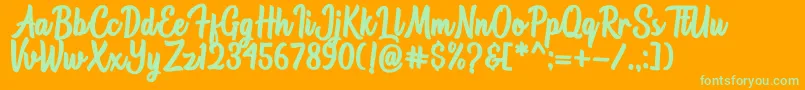Astonia Font – Green Fonts on Orange Background