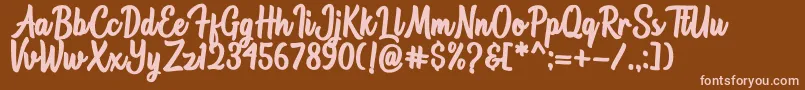 Astonia Font – Pink Fonts on Brown Background