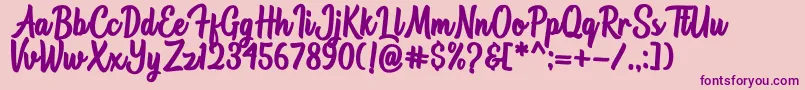 Astonia Font – Purple Fonts on Pink Background