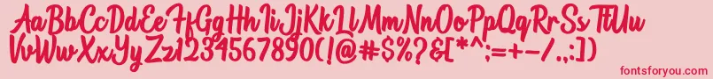 Astonia Font – Red Fonts on Pink Background