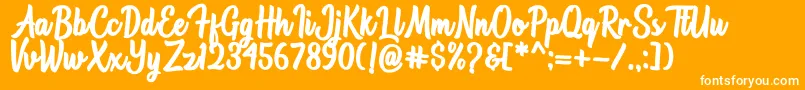 Astonia Font – White Fonts on Orange Background