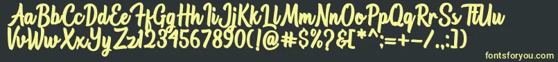 Astonia Font – Yellow Fonts on Black Background