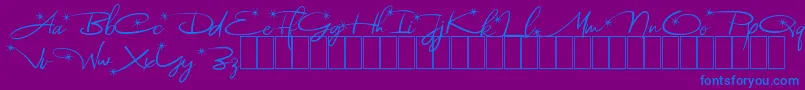 フォントAstoria Demo – 紫色の背景に青い文字