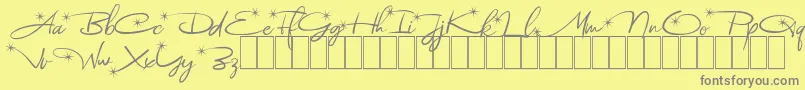 Astoria Demo-Schriftart – Graue Schriften auf gelbem Hintergrund