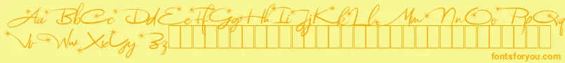 Шрифт Astoria Demo – оранжевые шрифты на жёлтом фоне